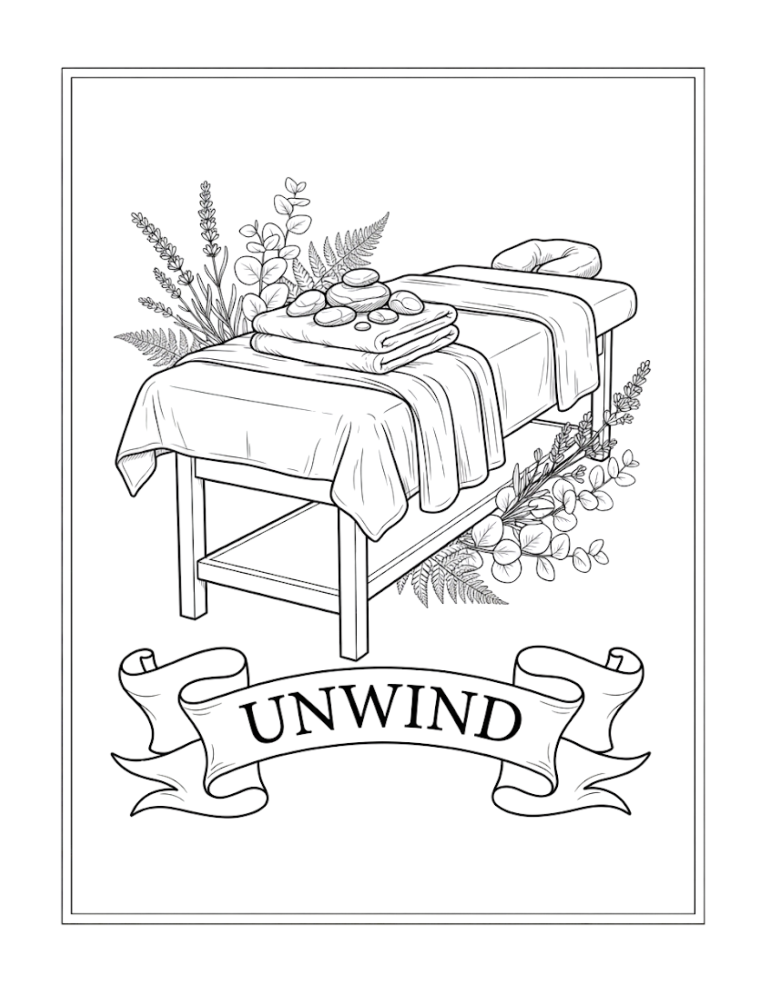 Interior page 3 from The Spa Retreat Coloring Book